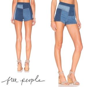Free People High Rise Patch Shorts